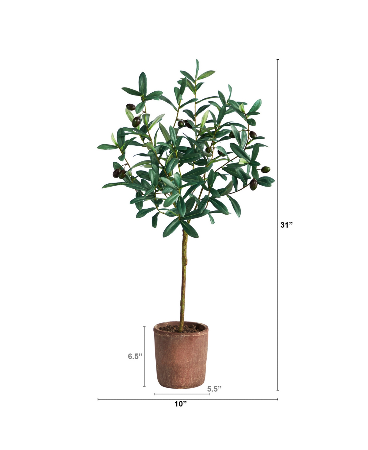 Shop Nearly Natural 31" Olive Artificial Tree In Green