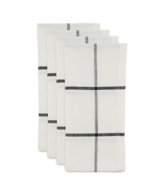 Cotton Table Napkins with Simple Plaid Design, Set of 4, 20" x 20"