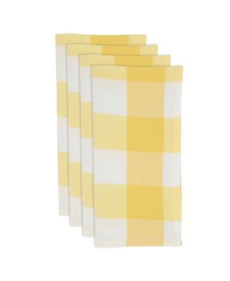 Buffalo Plaid Check Pattern Design Cotton Napkins, Set of 4, 20" x 20"