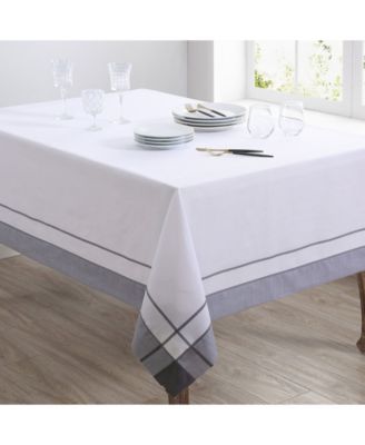 Casual Tablecloth with Banded Border Design, 144" x 72"