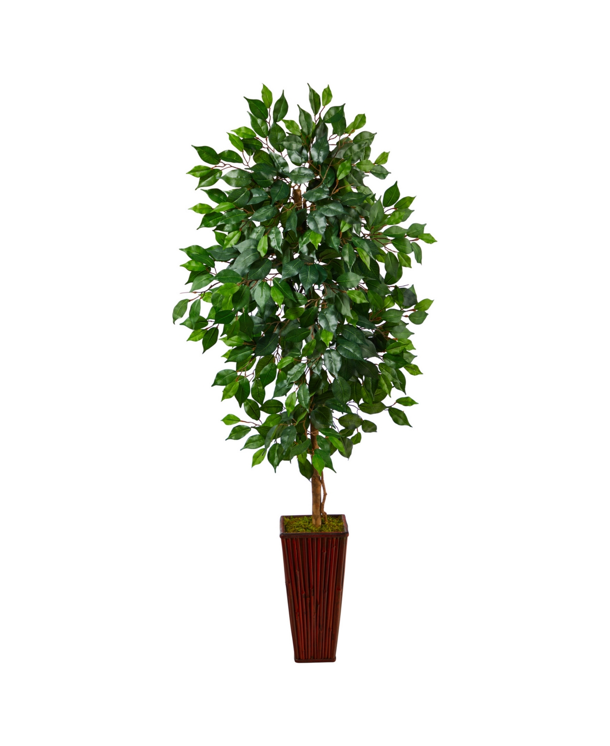 NEARLY NATURAL 5' FISCUS ARTIFICIAL TREE IN BAMBOO PLANTER 