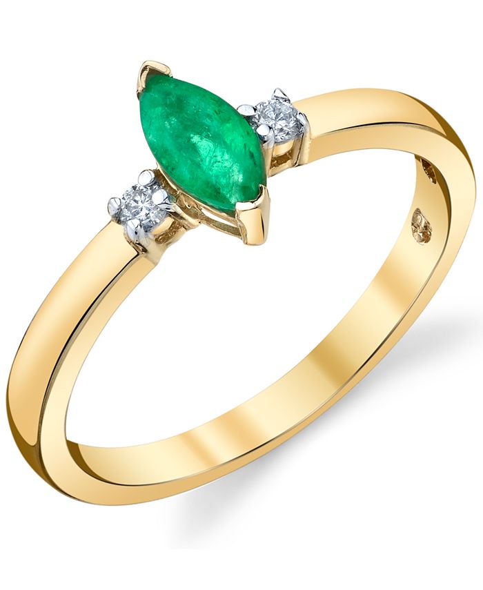 Macy's - Emerald (3/8 ct. t.w.) & Diamond (1/20 ct. t.w.) Ring in 14k Gold