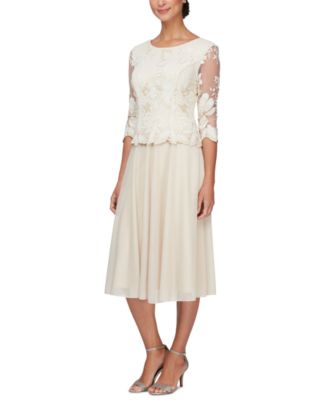 Alex Evenings Embroidered Lace A Line Dress Macy s