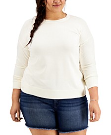 Plus Size French Terry Crewneck Sweatshirt, Created for Macy's
