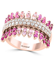 EFFY® Multi-Gemstone (1-1/4 ct. t.w.) & Diamond (3/8 ct. t.w.) Ring in 14k Rose Gold