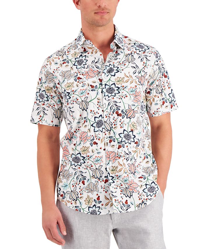 Tasso Elba Men's Marella Floral-Print Cotton Shirt, Created for Macy's ...
