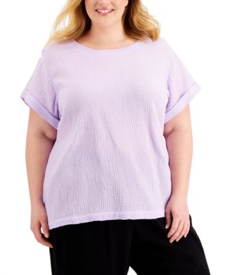 Calvin Klein - Plus Size Textured Cotton Top