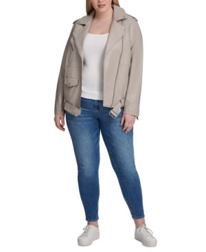 Levi's Trendy Plus Size Faux-Leather Oversized Moto Jacket