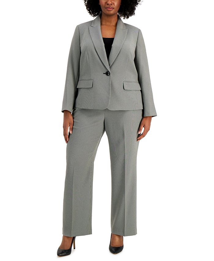 Le Suit Plus Size One-Button Pantsuit - Macy's