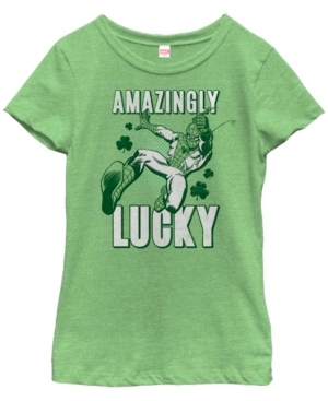 Big Girls Marvel Amazingly Lucky Short Sleeve T-shirt
