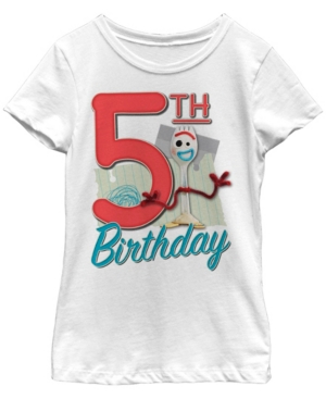 Big Girls Toy Story 4 Forky 5th Birthday Short Sleeve T-shirt