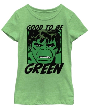 Big Girls Marvel Good Green Hulk Short Sleeve T-shirt