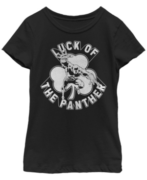 Big Girls Marvel Lucky Black Panther Short Sleeve T-shirt