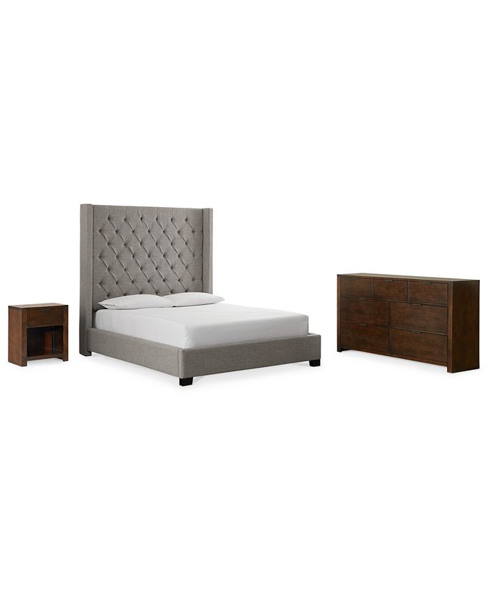 Furniture Monroe II Upholstered Queen Bed, Created for Macy's & Reviews