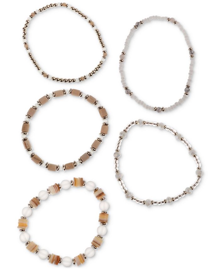 Style & Co GoldTone 5Pc. Set Beaded Stretch Bracelets, Created for