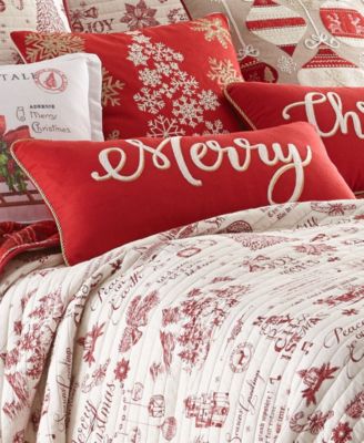 Yuletide Merry & Christmas Decorative Pillow, 12" x 24"