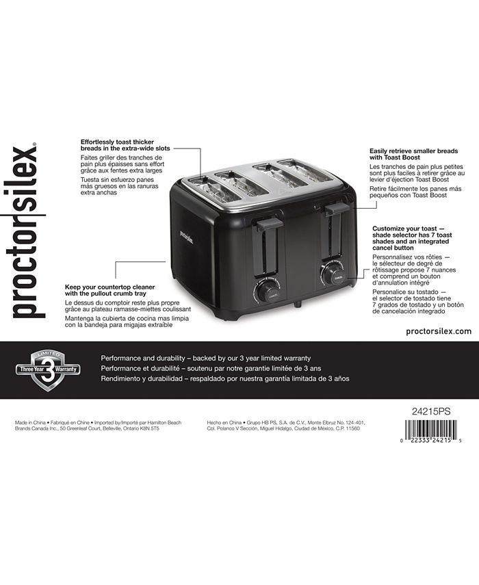 Proctor Silex Wide Slot 4Slice Toaster Macy's