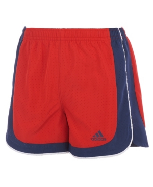adidas Little Girls Color Block Woven Shorts
