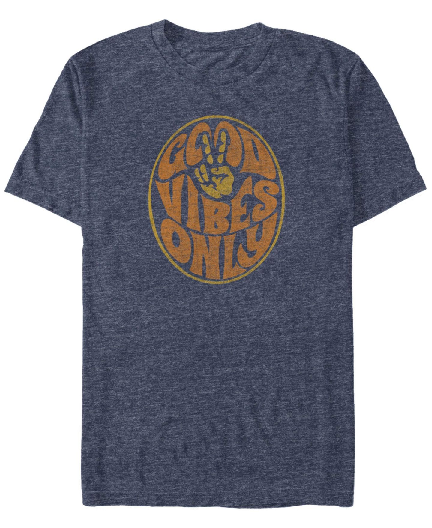 Мужская футболка Fifth Sun Good Vibes Short Sleeve Crew, цвет: Тёмно-синий меланжевый — фото 1
