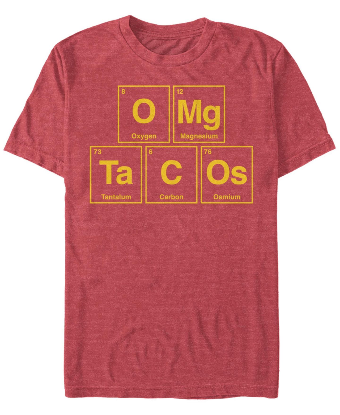Мужская футболка Fifth Sun Omg Tacos Short Sleeve Crew, цвет: Красный меланжевый — фото 1