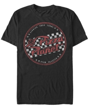 Fifth Sun Men's Pizza Planet Logo Short Sleeve Crew T-shirt In Black