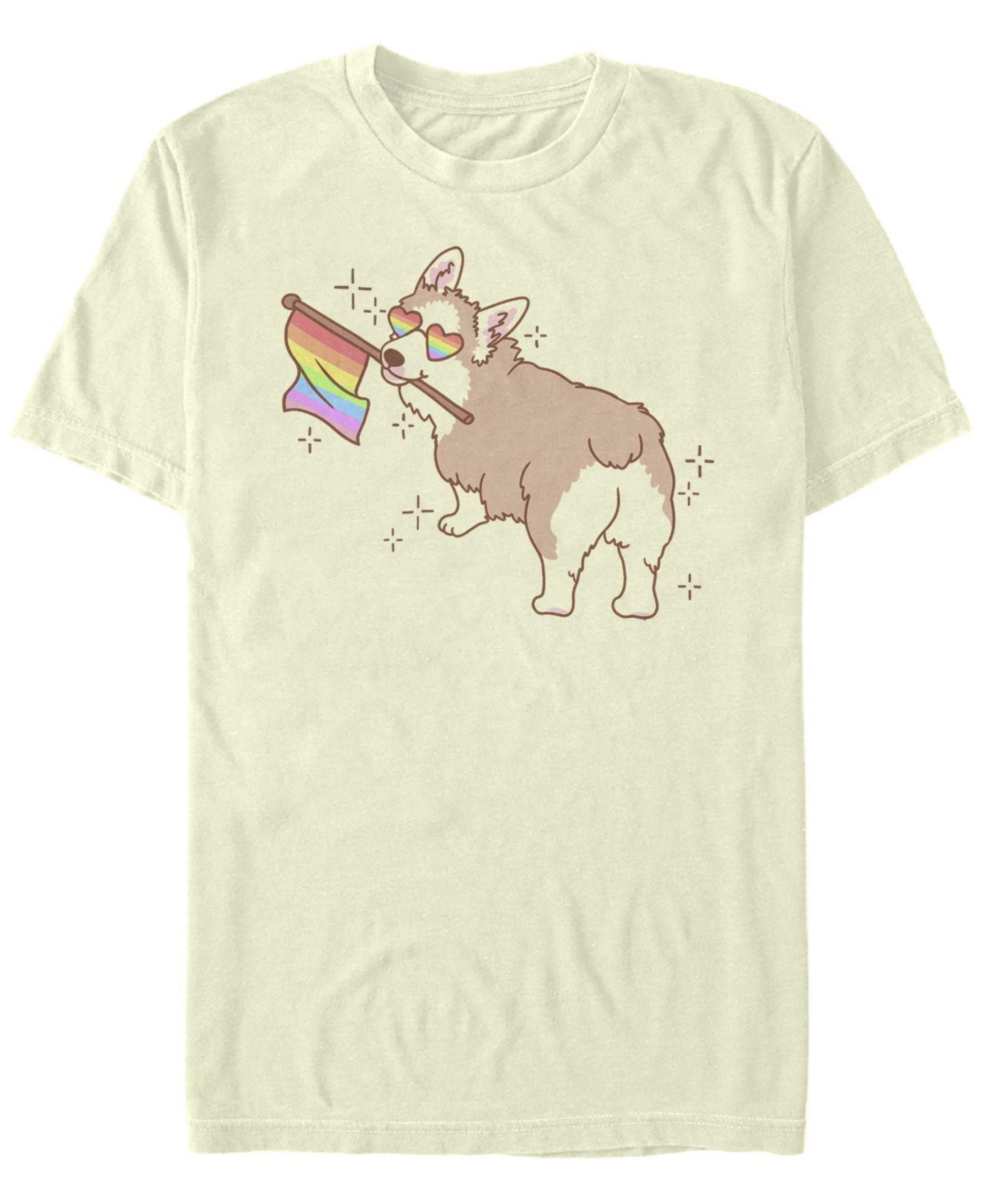 Мужская футболка Fifth Sun Pride Corgi Short Sleeve Crew, цвет: Натуральный — фото 1