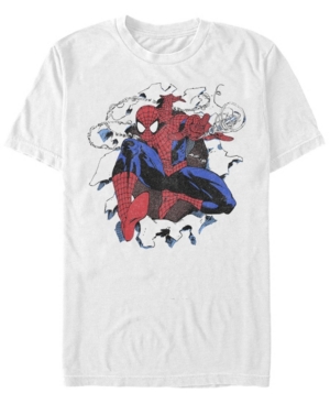 Fifth Sun Men's Spiderman Short Sleeve Crew T-shirt In White