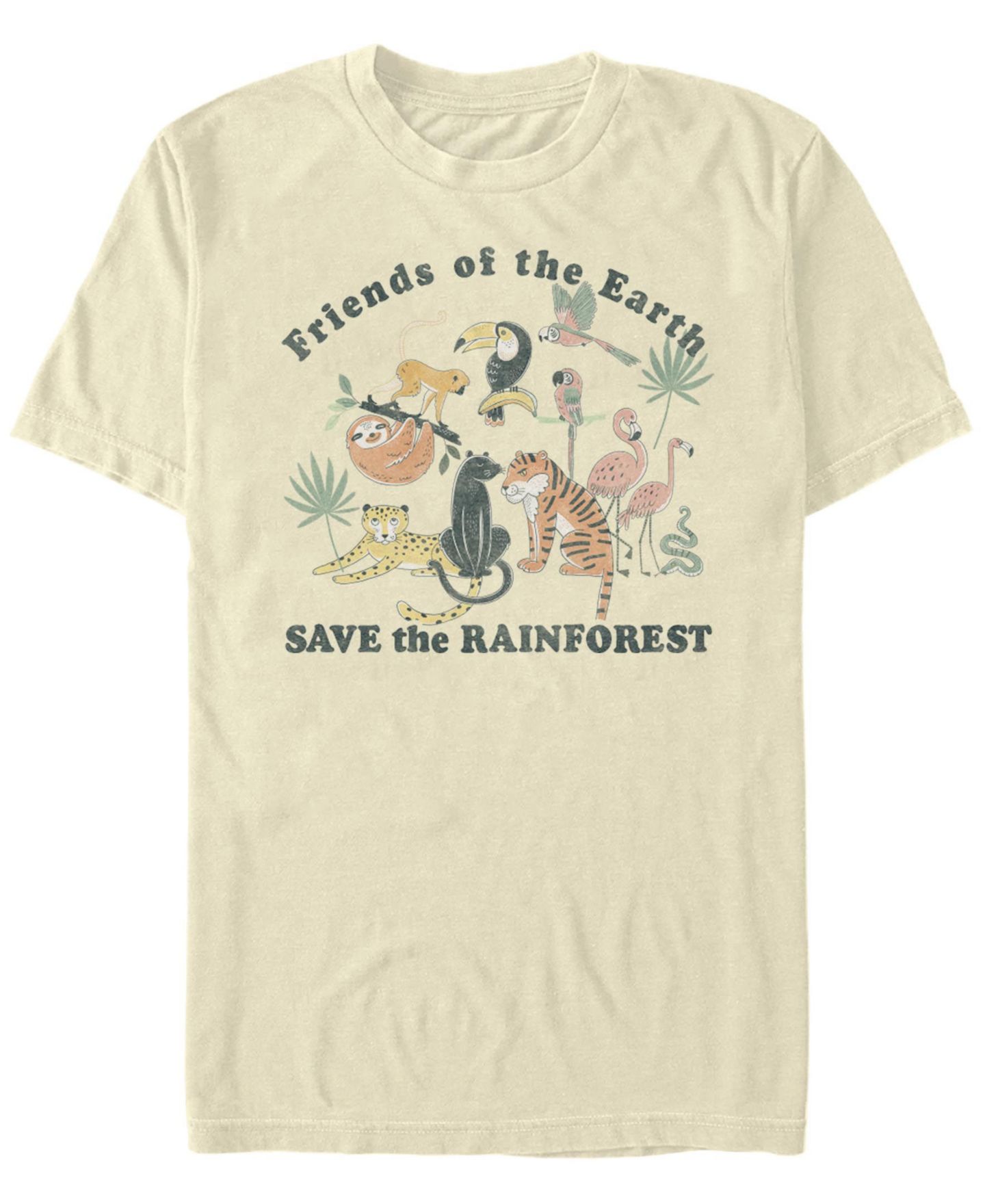 Мужская футболка Fifth Sun Save The Rainforest Short Sleeve Crew, цвет: Натуральный — фото 1