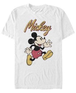 Fifth Sun Men's Vintage-like Mickey Short Sleeve Crew T-shirt In White