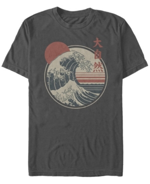 Fifth Sun Men's Great Wave Short Sleeve Crew T-shirt In Charcoal