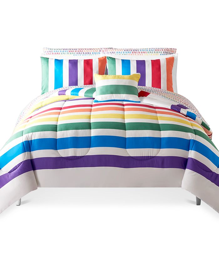 Sunham - Rainbow Stripe 12Pc Reversible Comforter Set