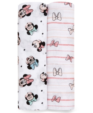 Aden By Aden + Anais Baby Boys & Girls 2-pack Disney Muslin Swaddles In Light Pink