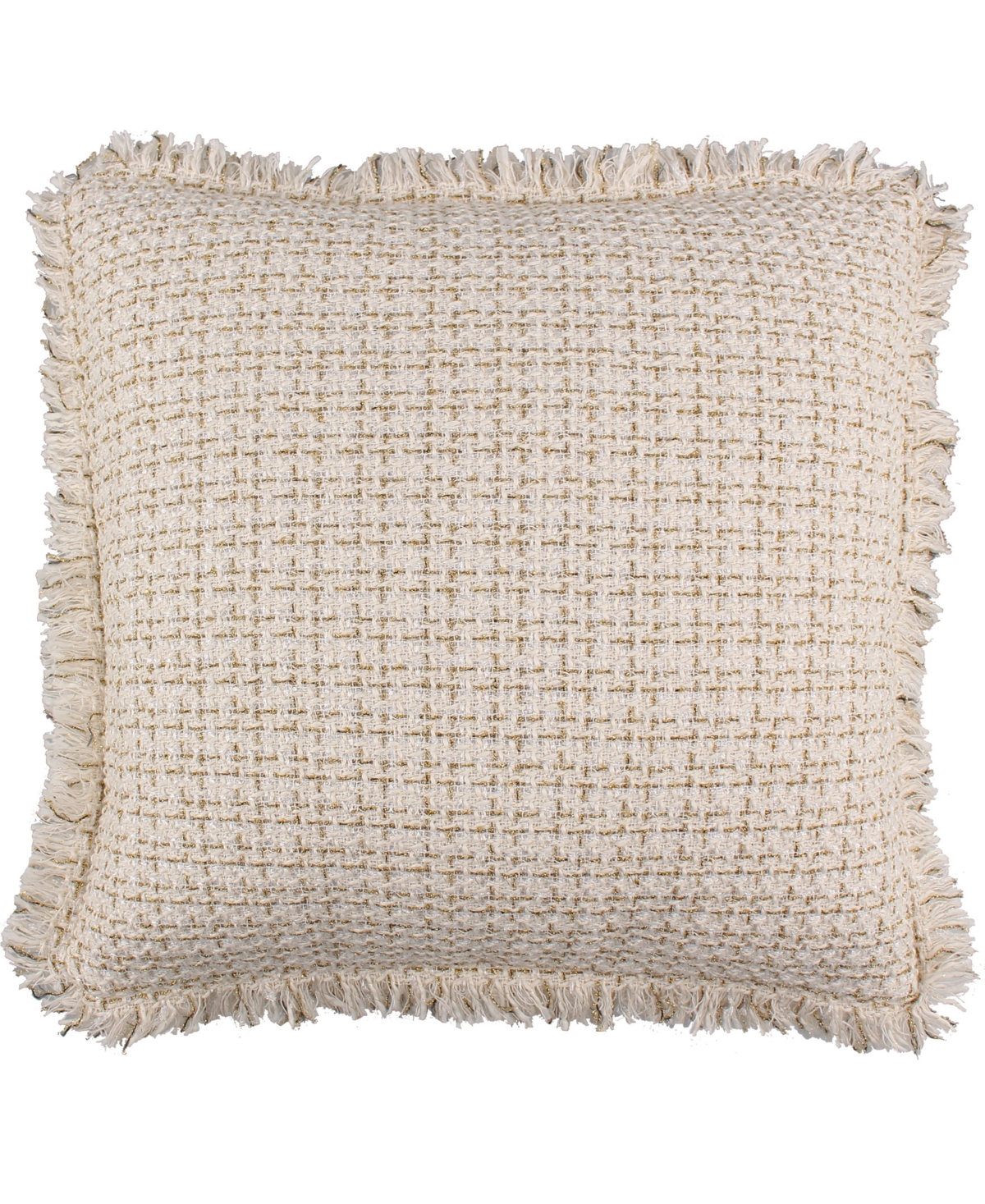 Levtex Cosima Textured Fringe Decorative Pillow, 18" X 18" In Beige