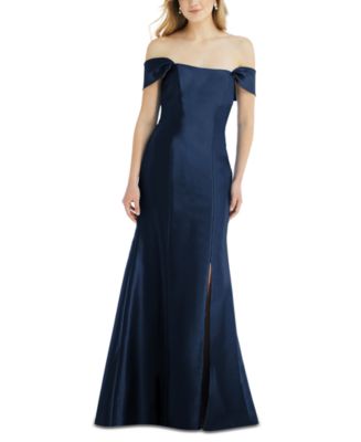 Alfred Sung Bow-Back Off-The-Shoulder Gown - Macy's