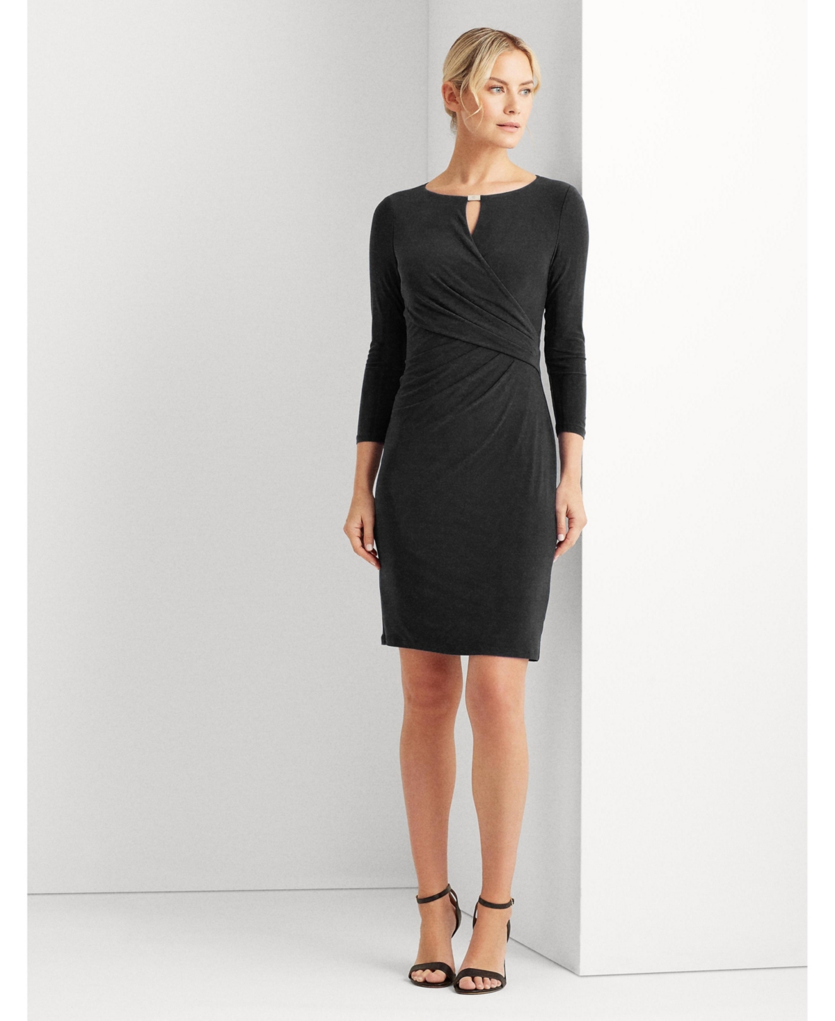 Lauren Ralph Lauren Wrap-Style Jersey Dress - Black