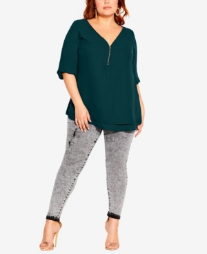 CITY CHIC TRENDY PLUS SIZE SEXY FLING ELBOW SLEEVE TOP