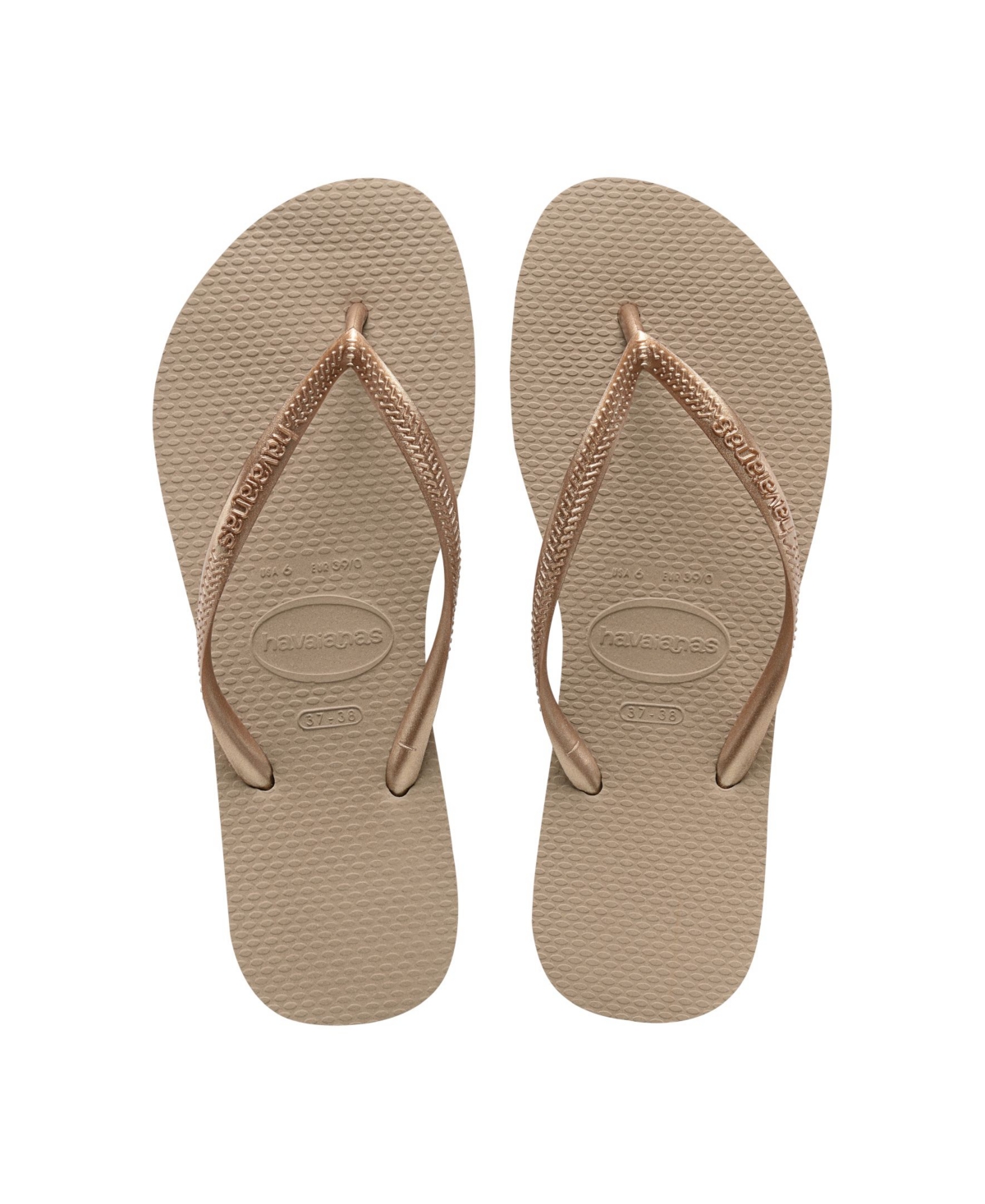 Women's Slim Flip-flop Sandals - Rust, Metallic Copper