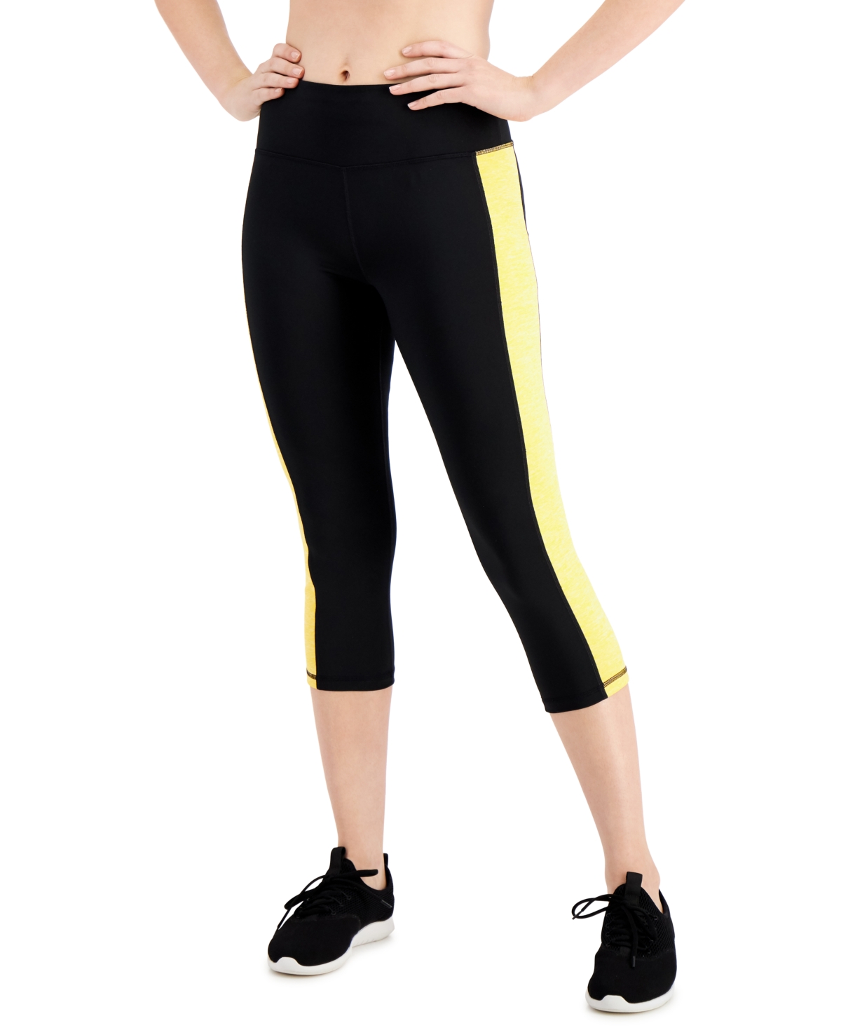 Ideology Colorblocked Cropped Leggings, Created For Macy's In Noir ...