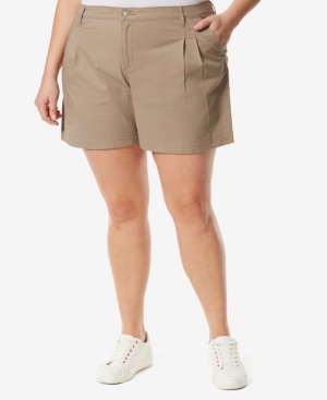 Gloria Vanderbilt Plus Size Pleated Short In Hazelnut