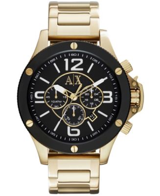 A|X Armani Exchange Men's Chronograph Gold Tone Stainless Steel