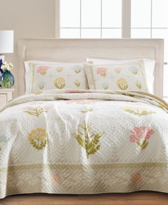 Martha Stewart Collection - Floral Album Twin Quilt, Created for Macy's