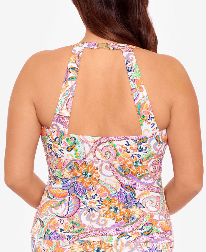 Lauren Ralph Lauren Plus Size TummyControl Halter Tankini Top