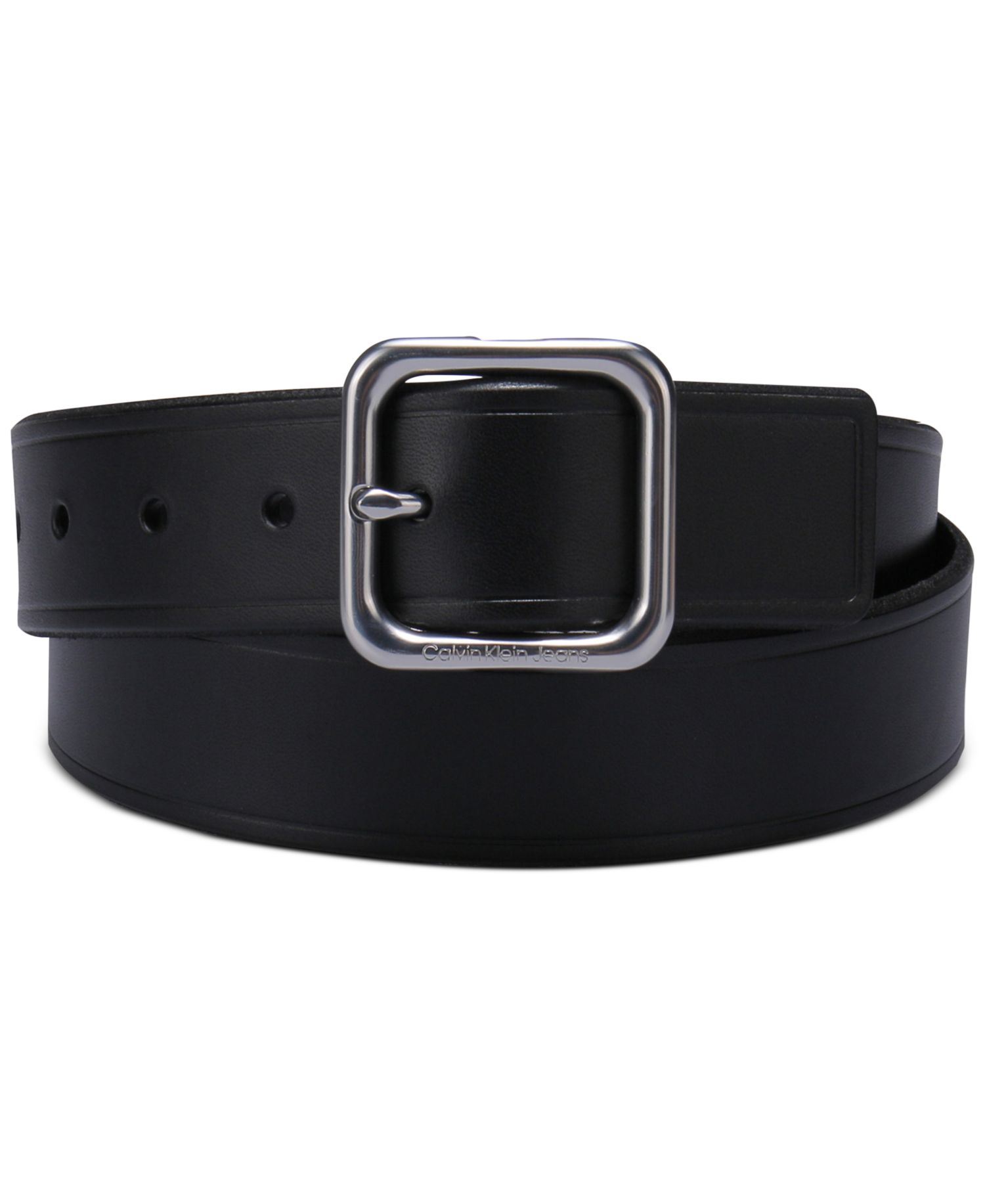 Women’s Square Center Bar Buckle Casual Leather Belt