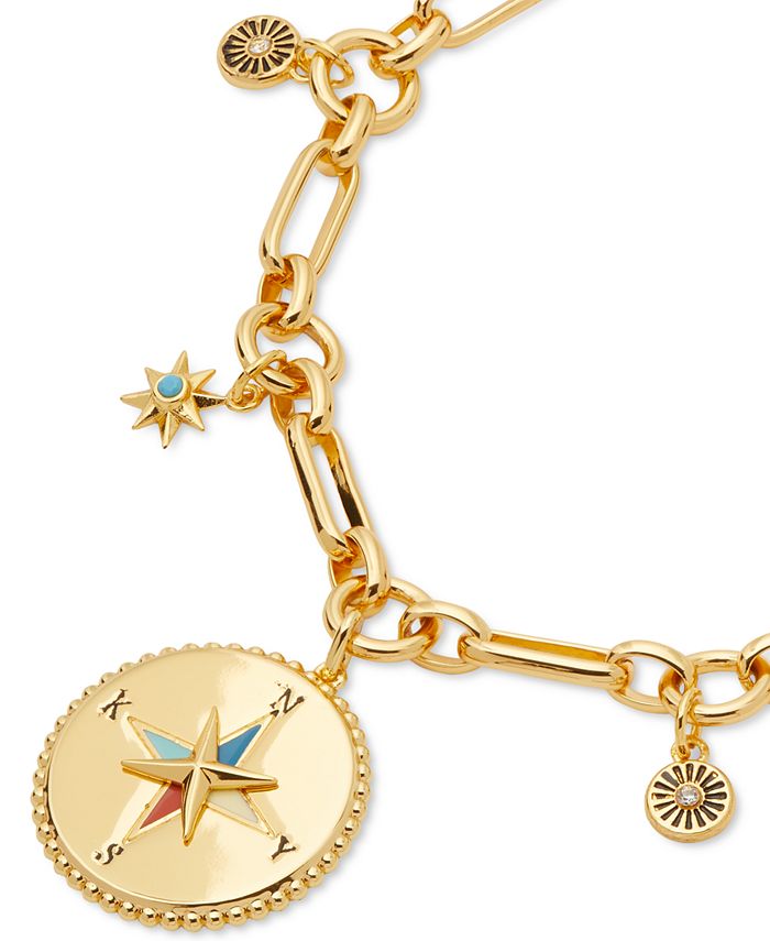 Kate Spade New York Gold Tone Pavé And Semiprecious Gemstone Compass 7075