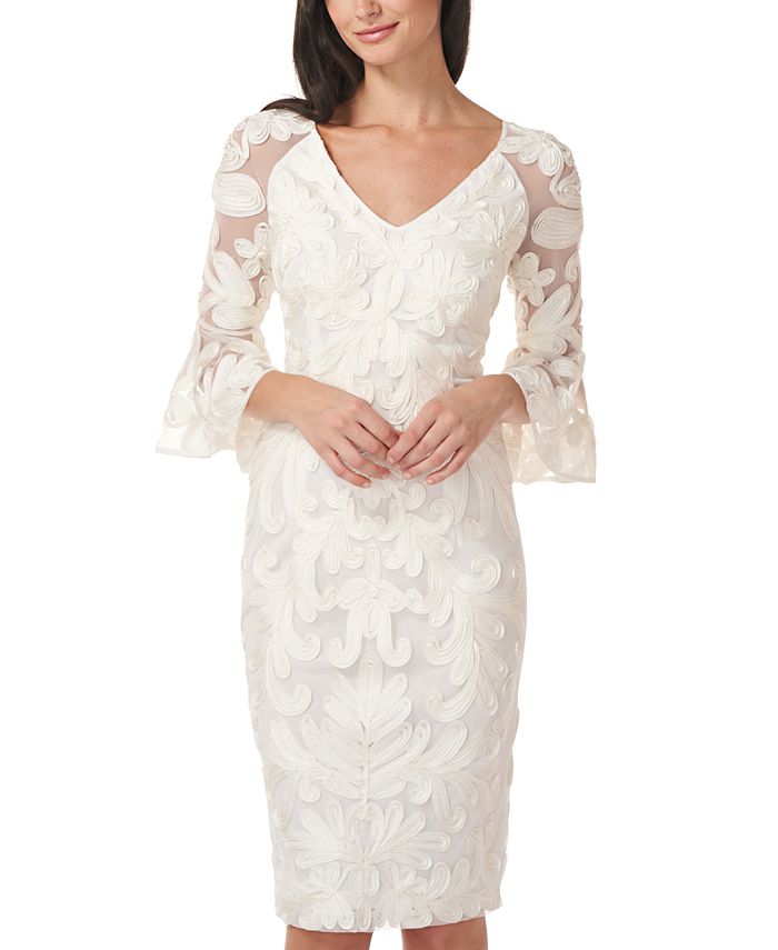 Js collections bell sleeve soutache cocktail dress online
