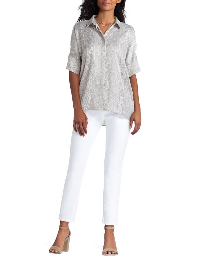H Halston Women's Button Front Blouse & Reviews - Tops - Women - Macy's