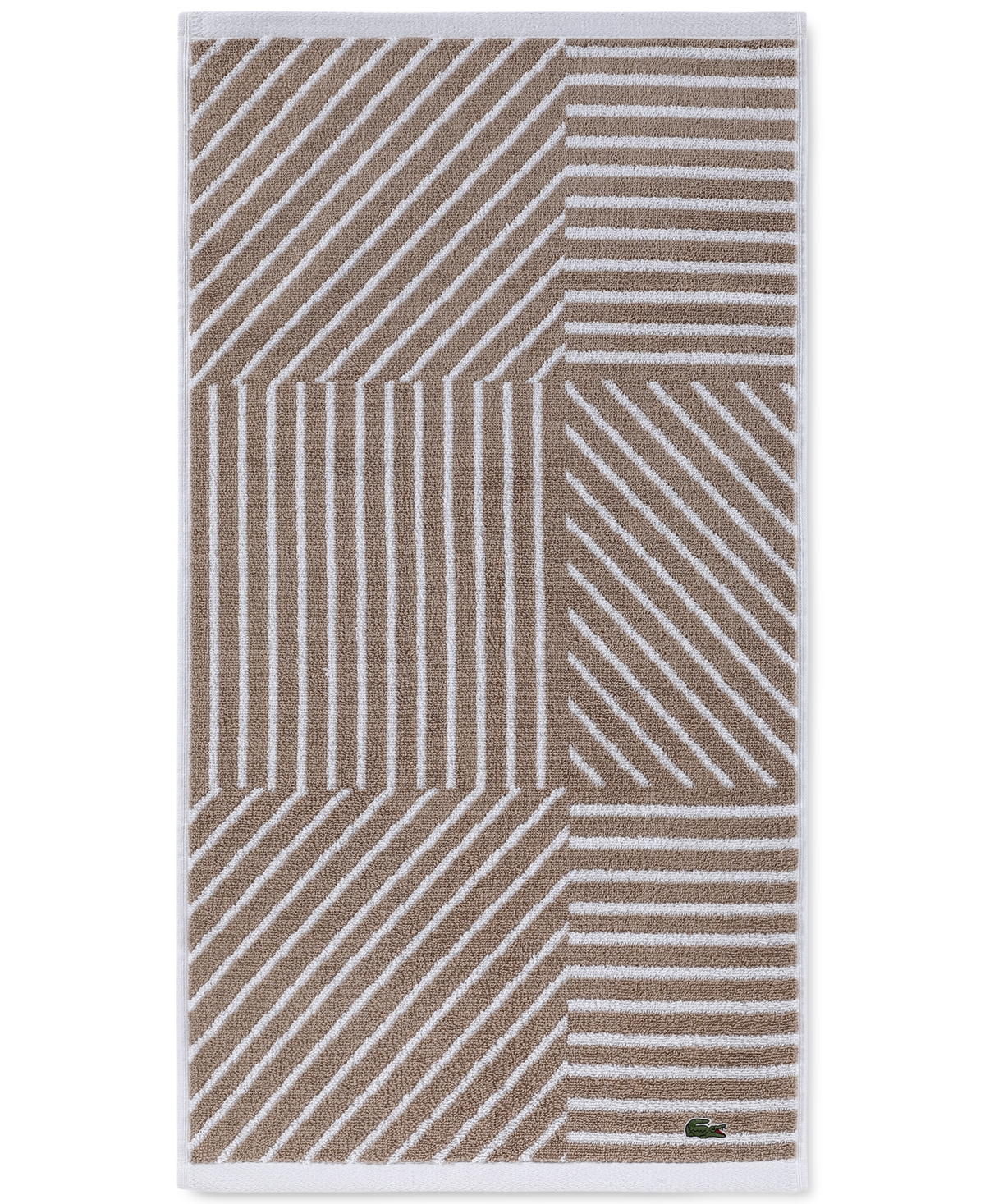 Lacoste Home Guethary Hand Towel, 16" X 30" In Sand