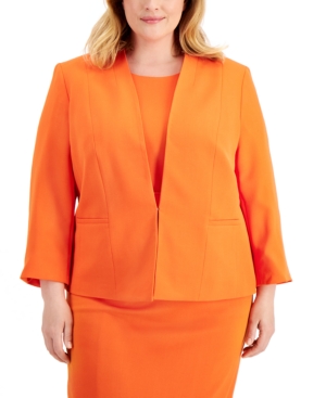 Kasper Plus Size Stretch Crepe Jacket