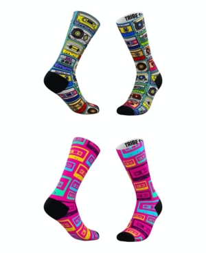 Tribe Socks Men's And Women's Cassette Tape Socks, Set Of 2 In Assorted Pre-pack