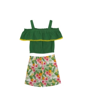 Rare Editions Big Girls Gauze Short Set 2 Piece Set